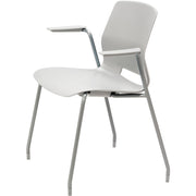 KFI Swey Collection 4-leg Stool With Arms - Light Gray Seat Color - Polypropylene Seat Material - Light Gray Back Color - Polypropylene Back Material - Silver Frame Color - Stainless Steel Frame Material - Four-legged Base - 1 Each