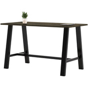 KFI Midtown Solid Wood Top Cafe Table - Wood Grain Rectangle Top - 72" Table Top Length x 36" Table Top Width - 41" Height - Assembly Required - Poplar Wood Top Material - 1 Each