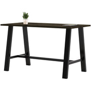 KFI Midtown Solid Wood Top Cafe Table - Espresso Rectangle Top - 72" Table Top Length x 36" Table Top Width - 41" Height - Assembly Required - Poplar Wood Top Material - 1 Each