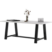 KFI Midtown 36x84x30 HPL Top Table - White Rectangle Top - Cross Beam Base - 84" Table Top Length x 36" Table Top Width - 30" Height - Assembly Required - High Pressure Laminate (HPL) Top Material - 1 Each
