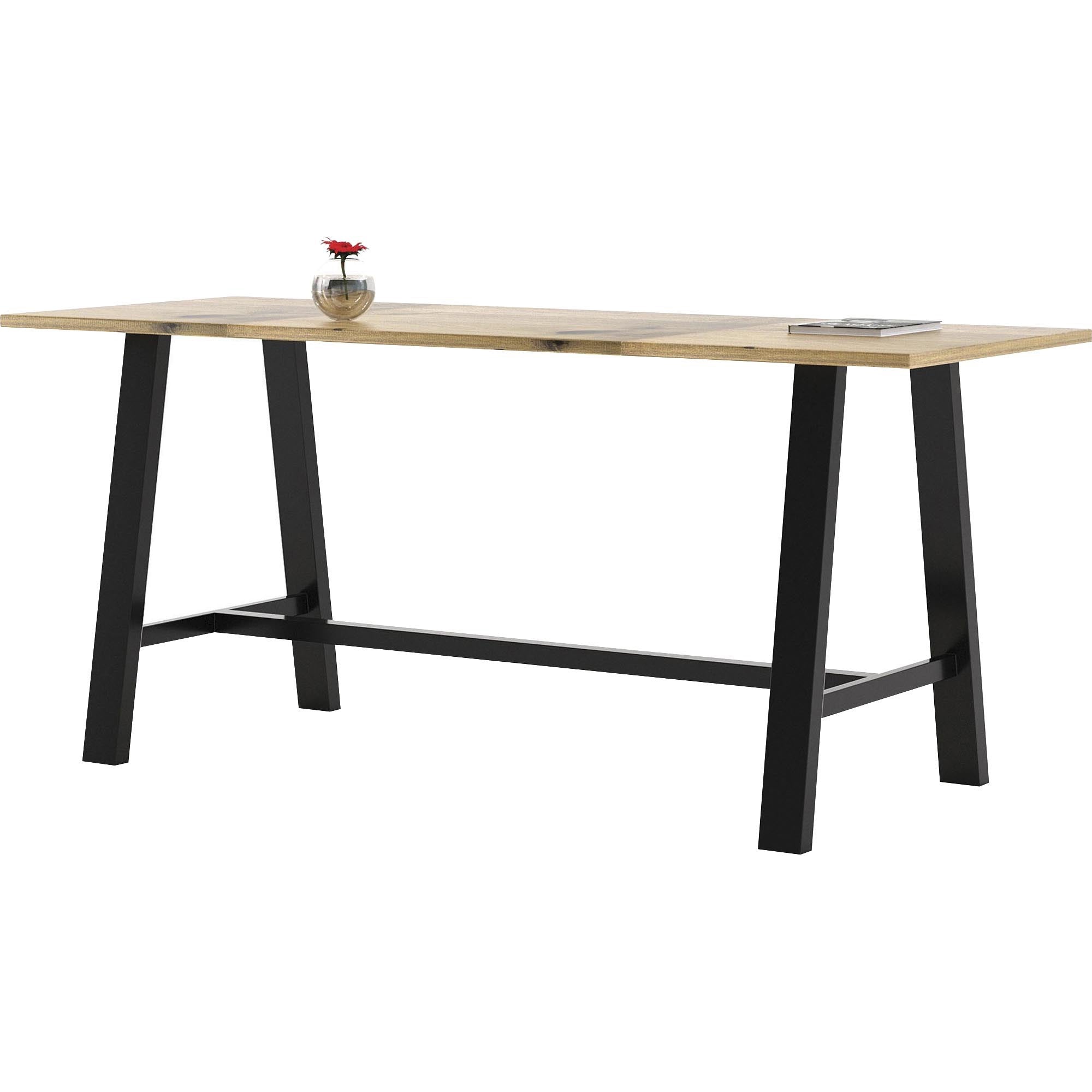 KFI Midtown Solid Wood Top 41"H Table - Natural Rectangle Top - 84" Table Top Length x 36" Table Top Width - 41" Height - Assembly Required - Poplar Wood Top Material - 1 Each