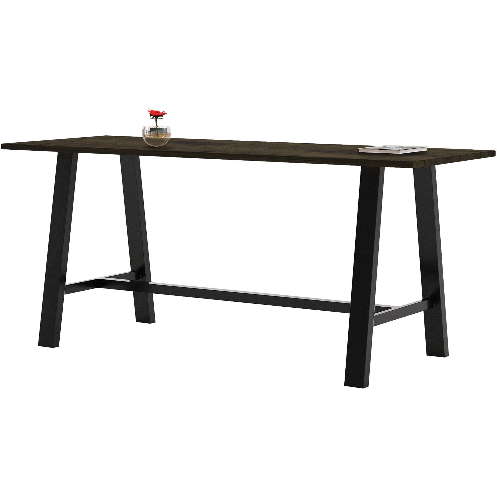KFI Midtown Solid Wood Top Cafe Table - Espresso Rectangle Top - 96" Table Top Length x 36" Table Top Width - 41" Height - Assembly Required - Poplar Wood Top Material - 1 Each