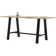 KFI Midtown Solid Wood Top Cafe Table - Natural Rectangle Top - 96" Table Top Length x 36" Table Top Width - 41" Height - Assembly Required - Poplar Wood Top Material - 1 Each
