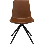 KFI Zoso Faux Leather Stitched Guest Chair, Saddle Color, High Density Foam, Carbon Steel Black Frame, Swivel, 1 Chair per Carton