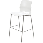 KFI Swey Collection 30" Multipurpose Stool - White Seat Color - Polypropylene Seat Material - White Back Color - Polypropylene Back Material - Silver Frame Color - Stainless Steel Frame Material - Four-legged Base - 1 Each