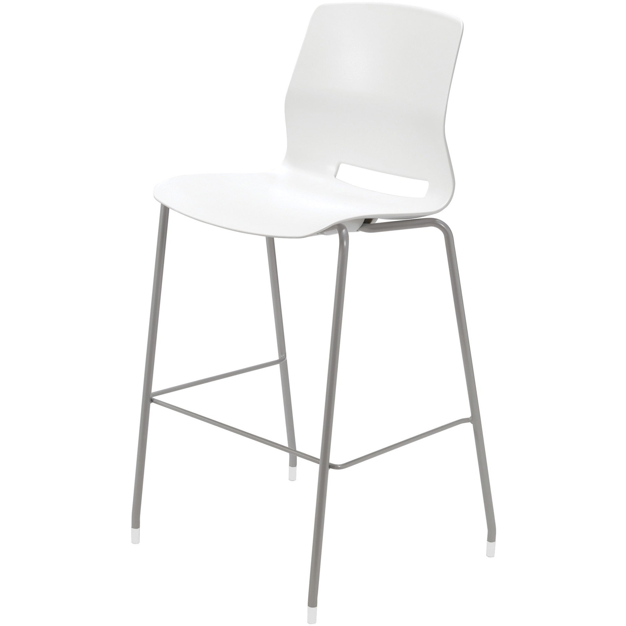 KFI Swey Collection 30" Multipurpose Stool - White Seat Color - Polypropylene Seat Material - White Back Color - Polypropylene Back Material - Silver Frame Color - Stainless Steel Frame Material - Four-legged Base - 1 Each
