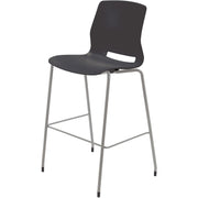 KFI Swey Collection 30" Multipurpose Stool - Black Seat Color - Polypropylene Seat Material - Black Back Color - Polypropylene Back Material - Silver Frame Color - Stainless Steel Frame Material - Four-legged Base - 1 Each