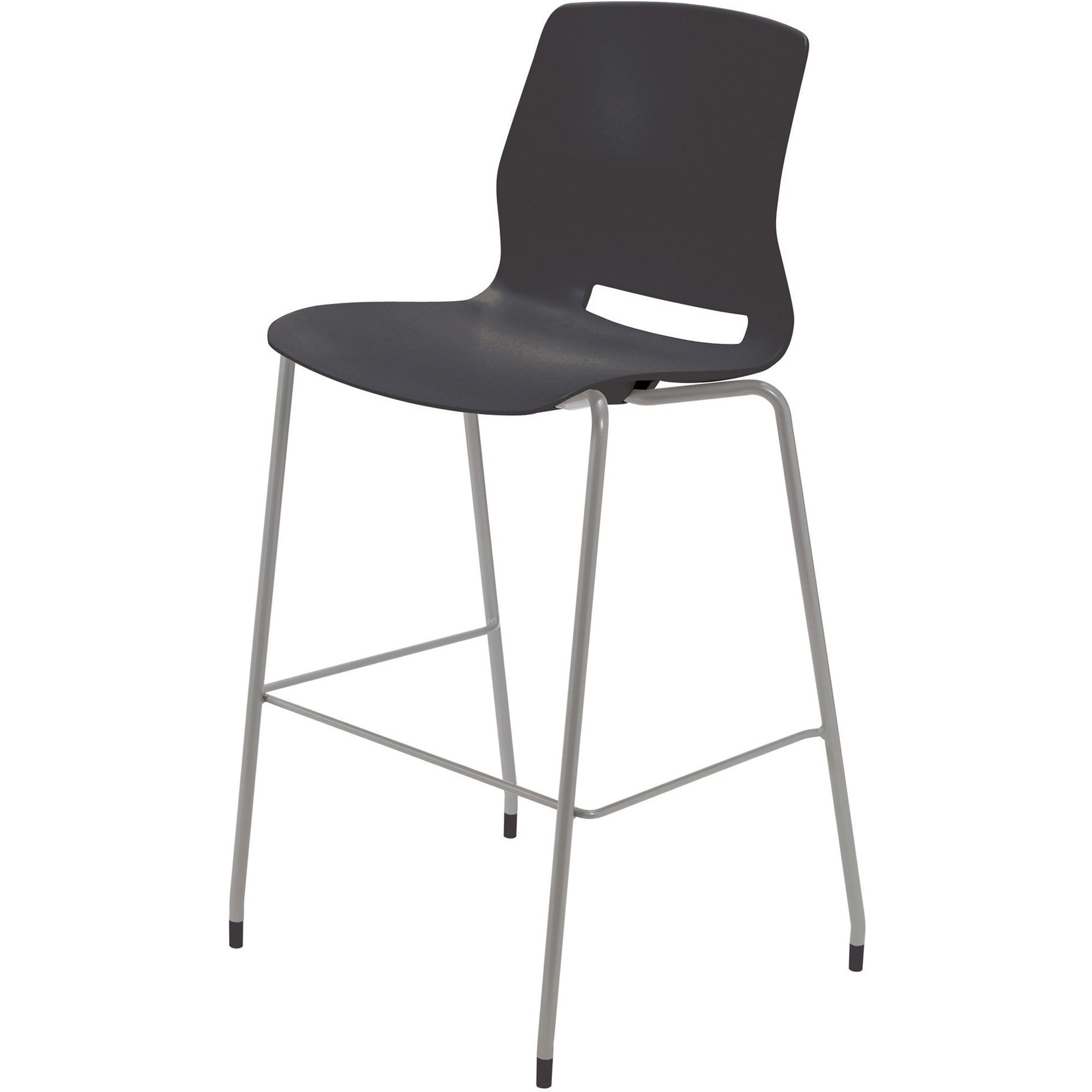 KFI Swey Collection 30" Multipurpose Stool - Black Seat Color - Polypropylene Seat Material - Black Back Color - Polypropylene Back Material - Silver Frame Color - Stainless Steel Frame Material - Four-legged Base - 1 Each