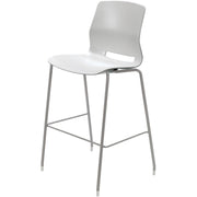 KFI Swey Collection 30" Multipurpose Stool - Light Gray Seat Color - Polypropylene Seat Material - Light Gray Back Color - Polypropylene Back Material - Silver Frame Color - Stainless Steel Frame Material - Four-legged Base - 1 Each
