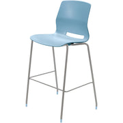 KFI Swey Collection 30" Multipurpose Stool - Sky Blue Seat Color - Polypropylene Seat Material - Sky Blue Back Color - Polypropylene Back Material - Silver Frame Color - Stainless Steel Frame Material - Four-legged Base - 1 Each