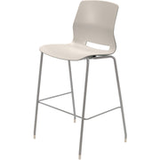 KFI Swey Collection 30" Multipurpose Stool - Moonbeam Seat Color - Polypropylene Seat Material - Moonbeam Back Color - Polypropylene Back Material - Silver Frame Color - Stainless Steel Frame Material - Four-legged Base - 1 Each