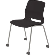 KFI Swey Armless Multipurpose Stool - Black Seat Color - Polypropylene Seat Material - Black Back Color - Polypropylene Back Material - Silver Frame Color - Stainless Steel Frame Material - Four-legged Base - 1 Each