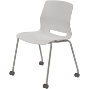 KFI Swey Armless Multipurpose Stool - Light Gray Seat Color - Polypropylene Seat Material - Light Gray Back Color - Polypropylene Back Material - Silver Frame Color - Stainless Steel Frame Material - Four-legged Base - 1 Each