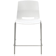 KFI Swey Collection 25" Multipurpose Stool - White Seat Color - Polypropylene Seat Material - White Back Color - Polypropylene Back Material - Silver Frame Color - Steel Frame Material - Four-legged Base - 1 Each