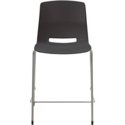 KFI Swey Collection 25" Multipurpose Stool - Black Seat Color - Polypropylene Seat Material - Black Back Color - Polypropylene Back Material - Silver Frame Color - Steel Frame Material - Four-legged Base - 1 Each