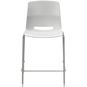 KFI Swey Collection 25" Multipurpose Stool - Light Gray Seat Color - Polypropylene Seat Material - Light Gray Back Color - Polypropylene Back Material - Silver Frame Color - Steel Frame Material - Four-legged Base - 1 Each