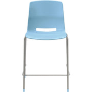 KFI Swey Collection 25" Multipurpose Stool - Sky Blue Seat Color - Polypropylene Seat Material - Sky Blue Back Color - Polypropylene Back Material - Silver Frame Color - Steel Frame Material - Four-legged Base - 1 Each