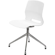 KFI Swey Collection 4-Post Swivel Chair - White Seat Color - Polypropylene Seat Material - White Back Color - Polypropylene Back Material - Silver Frame Color - Steel Frame Material - 1 Each
