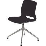 KFI Swey Collection 4-Post Swivel Chair - Black Seat Color - Polypropylene Seat Material - Black Back Color - Polypropylene Back Material - Silver Frame Color - Steel Frame Material - 1 Each