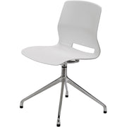 KFI Swey Collection 4-Post Swivel Chair - Light Gray Seat Color - Polypropylene Seat Material - Light Gray Back Color - Polypropylene Back Material - Silver Frame Color - Steel Frame Material - 1 Each