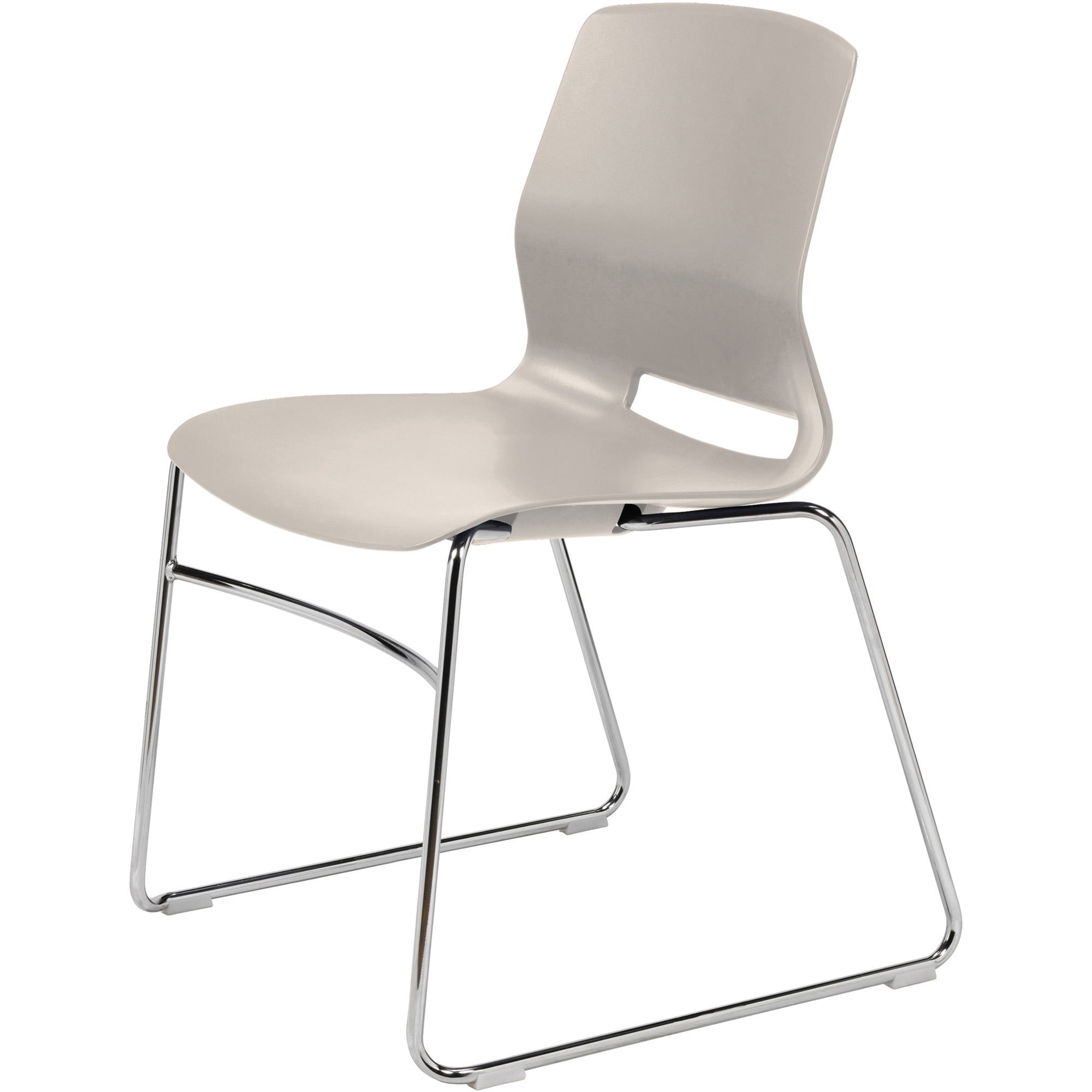 KFI Swey Collection Sled Base Chair - Moonbeam Seat Color - Polypropylene Seat Material - Moonbeam Back Color - Polypropylene Back Material - Silver Frame Color - Stainless Steel Frame Material - Sled Base - 1 Each