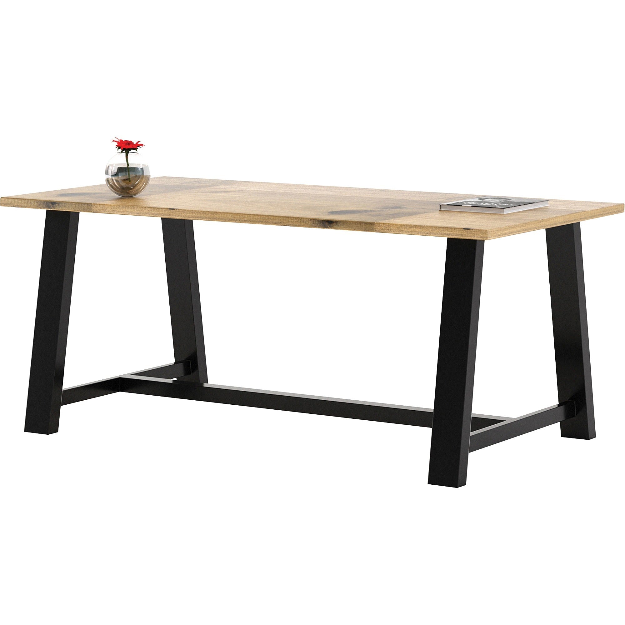 KFI 36x72" Solid Wood Top Midtown Table - Natural Rectangle Top - 72" Table Top Length x 36" Table Top Width - 30" Height - Assembly Required - Poplar Wood Top Material - 1 Each