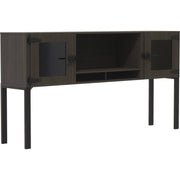 Mayline 72" Hutch with Glass Doors & Supports - 38" Height x 72" Width x 15" Depth - 2 Door(s) - Material: Particleboard, Laminate, Metal, Steel - Finish: Southern Tobacco - 1 Each