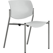 9 to 5 Seating Shuttle Armless Stack Chair with Glides - White Seat Color - Plastic Seat Material - White Back Color - Plastic Back Material - Powder Coated, Silver Frame Color - Four-legged Base - 1 Each