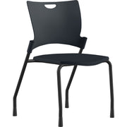9 to 5 Seating Bella Plastic Seat Stack Chair - Black Seat Color - Thermoplastic Seat Material - Black Back Color - Thermoplastic Back Material - Black Frame Color - Four-legged Base - 1 Each
