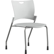 9 to 5 Seating Bella Plastic Seat Stack Chair - White Seat Color - Thermoplastic Seat Material - White Back Color - Thermoplastic Back Material - Silver Frame Color - Four-legged Base - 1 Each