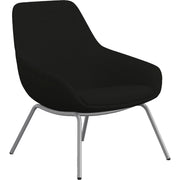 9 to 5 Seating 4-leg Lilly Lounge Chair - Onyx Seat Color - Fabric, Foam Seat Material - Onyx Back Color - Fabric, Foam Back Material - Silver Frame Color - Four-legged Base - 1 Each