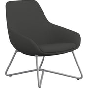 9 to 5 Seating W-shaped Base Lilly Lounge Chair - Gray Seat Color - Fabric, Foam Seat Material - Gray Back Color - Fabric, Foam Back Material - Silver Frame Color - W Leg Base - 1 Each