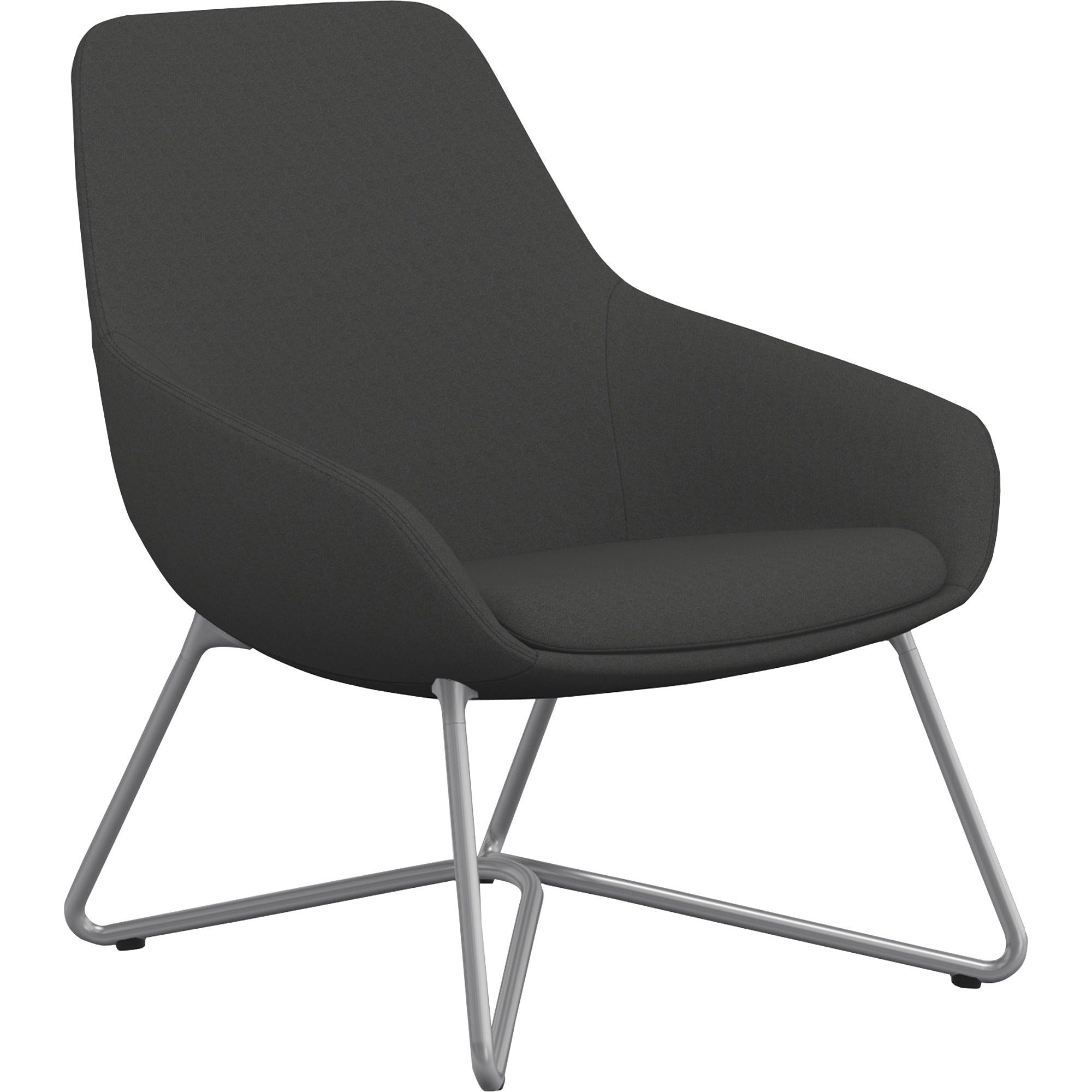 9 to 5 Seating W-shaped Base Lilly Lounge Chair - Gray Seat Color - Fabric, Foam Seat Material - Gray Back Color - Fabric, Foam Back Material - Silver Frame Color - W Leg Base - 1 Each