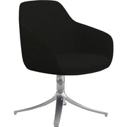 9 to 5 Seating Lilly Swivel Base Fabric Lounge Chair, Onyx, Upholstered and Cushioned Seat and Back, Aluminum Base, 1 Each