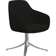 9 to 5 Seating Lilly Swivel Base Fabric Lounge Chair, Onyx, Fabric/Foam, Silver Aluminum Base, 1 Each