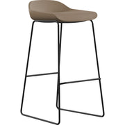 9 to 5 Seating Lilly Lounge Bar Stool, Latte Seat & Back, Fabric/Foam Back, Sled Steel Base, Black Frame, 16"W x 12.5"D x 30.5"H Seat, 1 Each