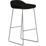 9 to 5 Seating Lilly Lounge Bar Stool, Onyx Fabric and Foam Back, Sled Steel Base, Silver Finish, 16"W x 16"D x 33"H, 1 Each