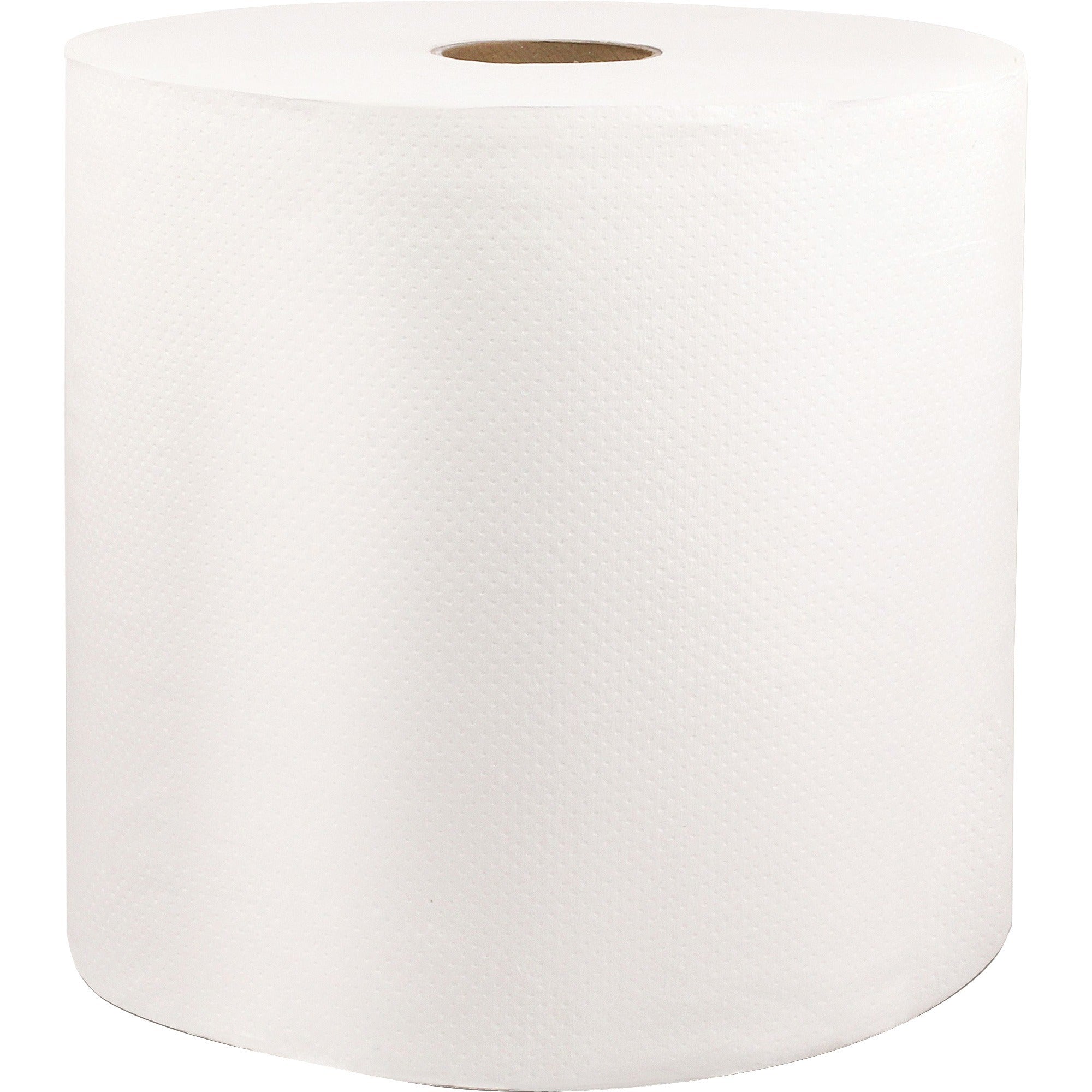 1 Ply - 8" Width x 1000 ft Length - 1 45/64" Core - Embossed - White - Fiber - 6 / Carton