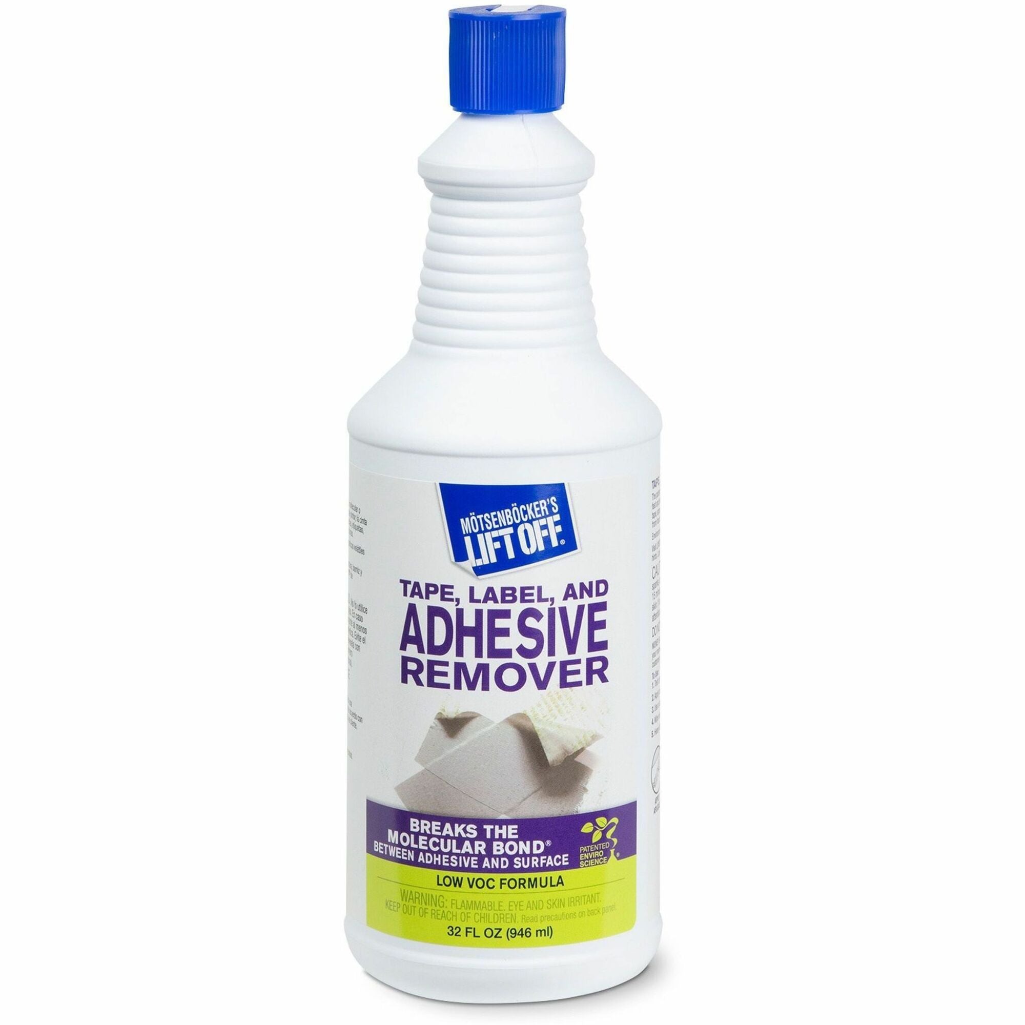 Mötsenböcker's Lift Off Tape/Label Adhesive Remover - 1 quart - For Tape Adhesive, Label Adhesive, Grease, Oil Gum, Tar, Spray Adhesive, Sticker Adhesive, Chewing Gum, Wax, Glue, Residue Remover - White - 1 Each