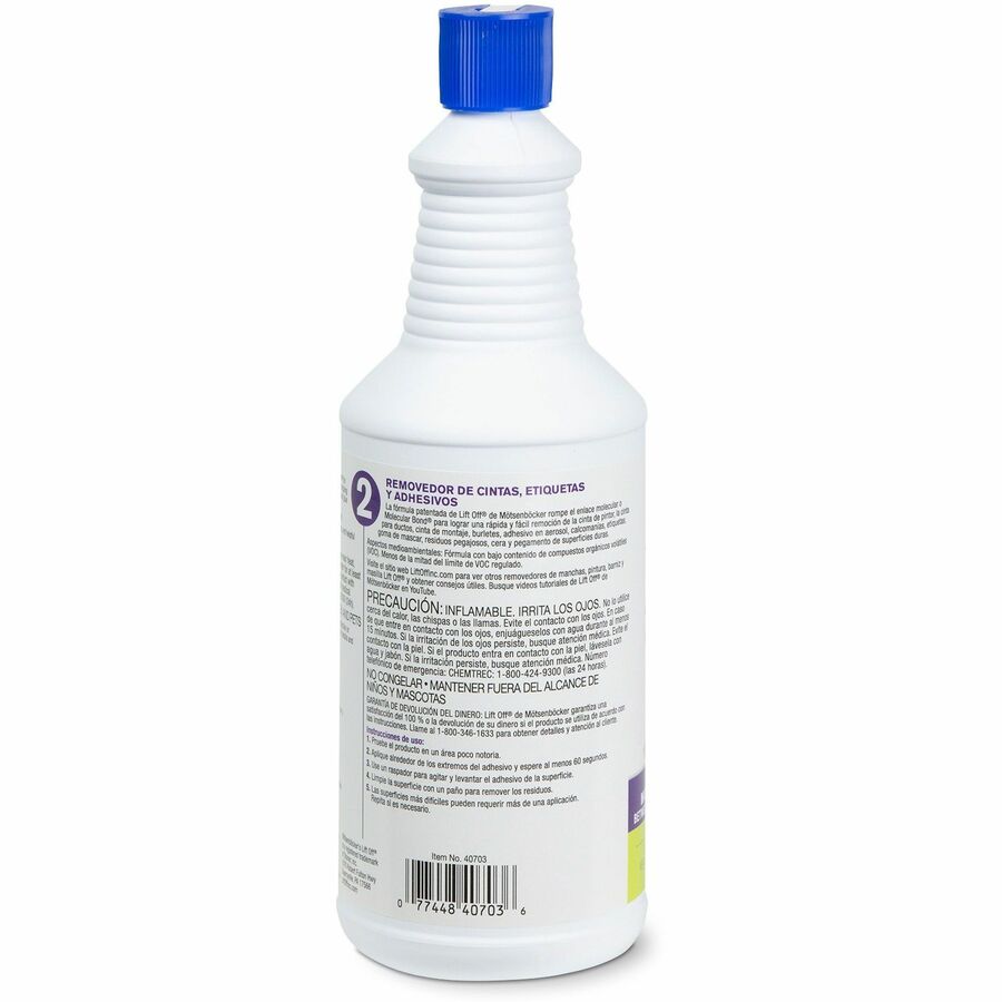 Mötsenböcker's Lift Off Tape/Label Adhesive Remover - 1 quart - For Tape Adhesive, Label Adhesive, Grease, Oil Gum, Tar, Spray Adhesive, Sticker Adhesive, Chewing Gum, Wax, Glue, Residue Remover - White - 1 Each