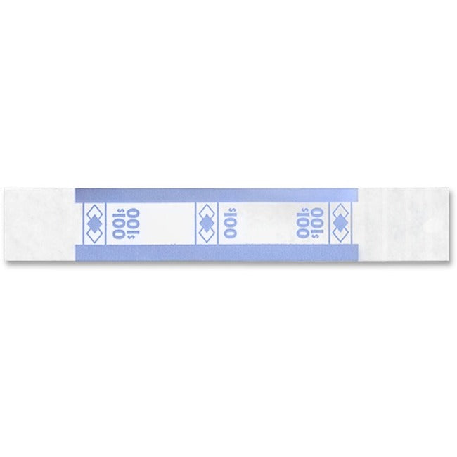 ICONEX SecurIT Currency Straps - $100 Denomination - Sturdy, Color Coded, Adhesive - Kraft Paper - Blue - 1000 / Pack