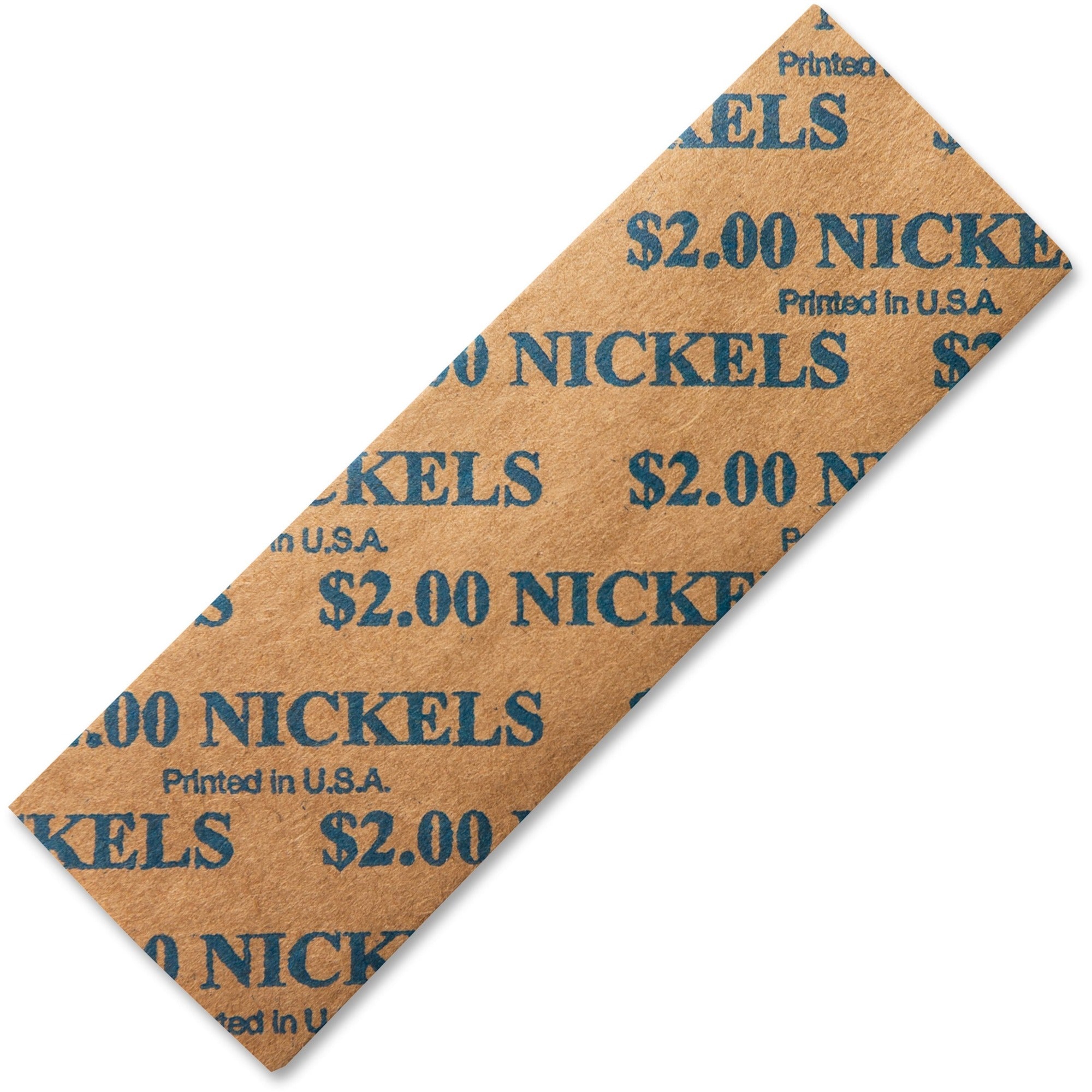 ICONEX SecurIT Color-coded Flat Coin Wrappers - Total $2.00 in 5¢ Denomination - Color Coded, Sturdy - Kraft Paper - Blue - 1000 / Pack