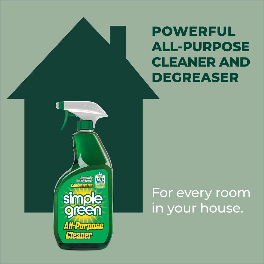 Simple Green All-Purpose Concentrated Cleaner - For School, Government Facilities, University - Concentrate - Liquid - 32 fl oz (1 quart) - Original Scent - Non-abrasive, Non-flammable - Green - 1 Each