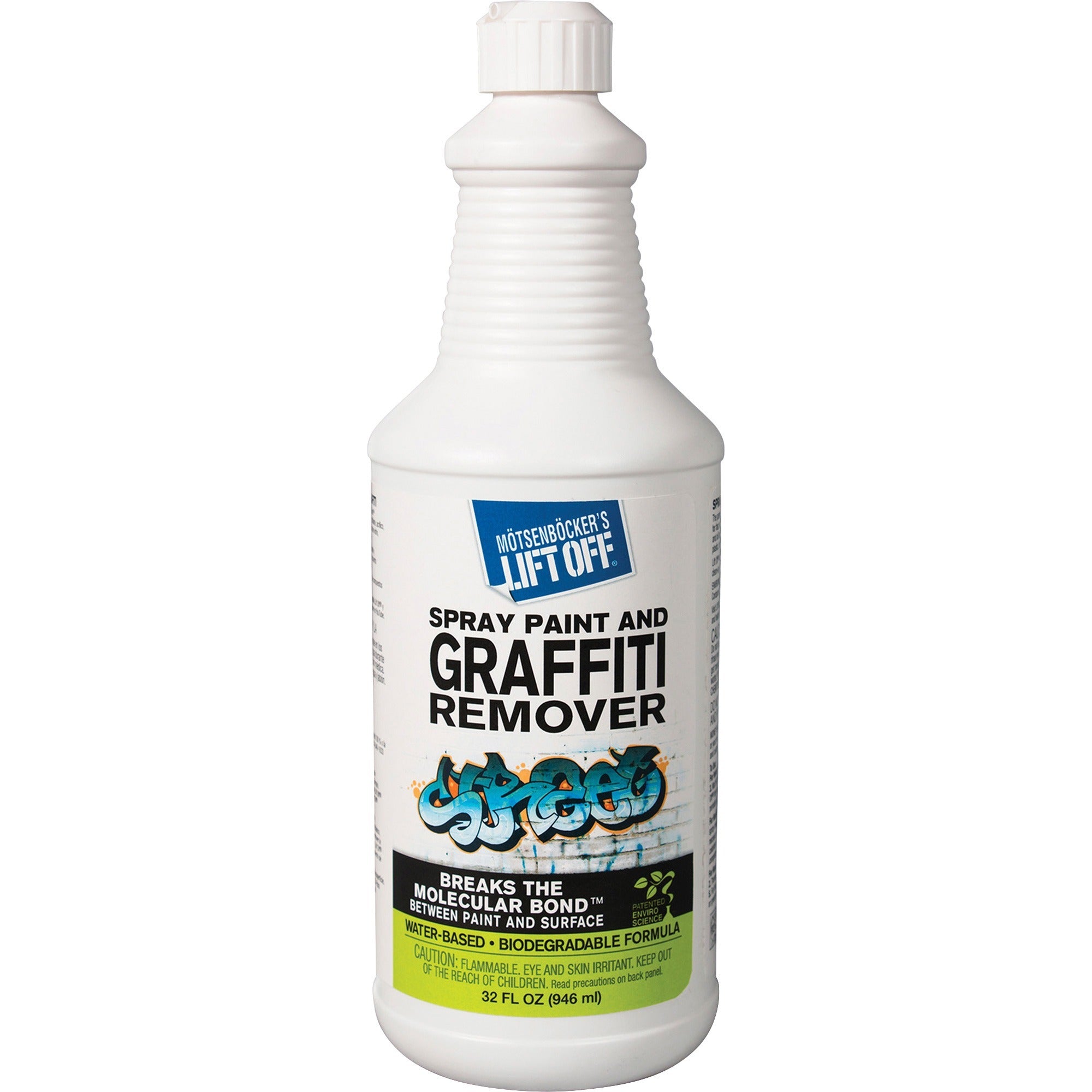 Mötsenböcker's Lift Off Spray Paint/Graffiti Remover - 32 fl oz (1 quart) - Environmentally Friendly, Water Based - White - 1 Each