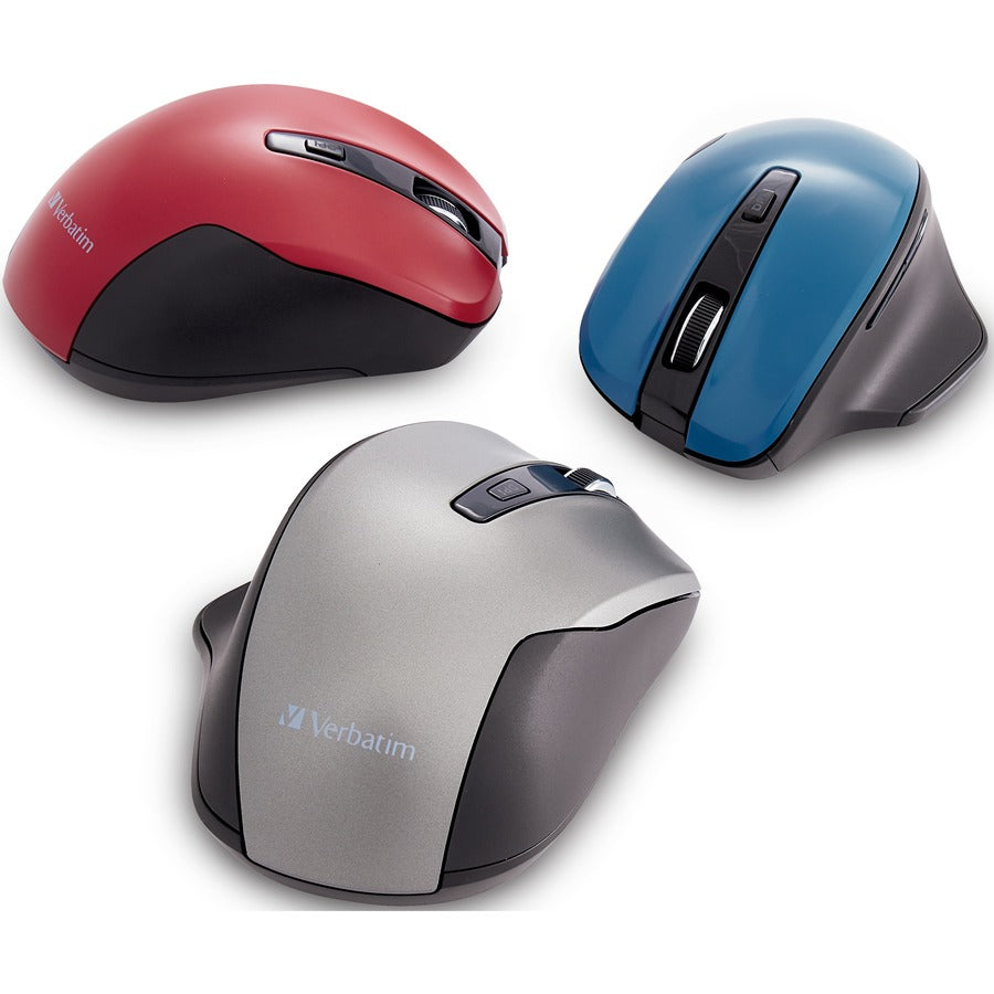 Verbatim Mouse - Blue LED/Optical - Wireless - Radio Frequency - 2.40 GHz - Dark Teal - USB - 1600 dpi - 6 Button(s) - 1 Each