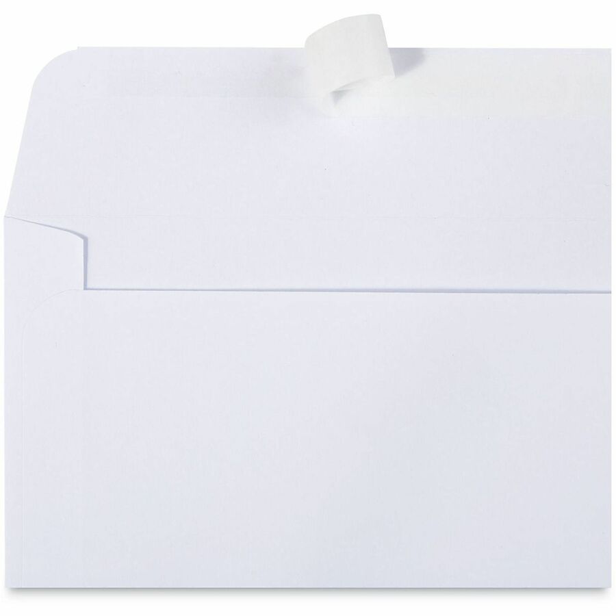 Business Envelope, #6 3/4, 24 lb, Self Adhesive, White, Paper Stock, 100/Box