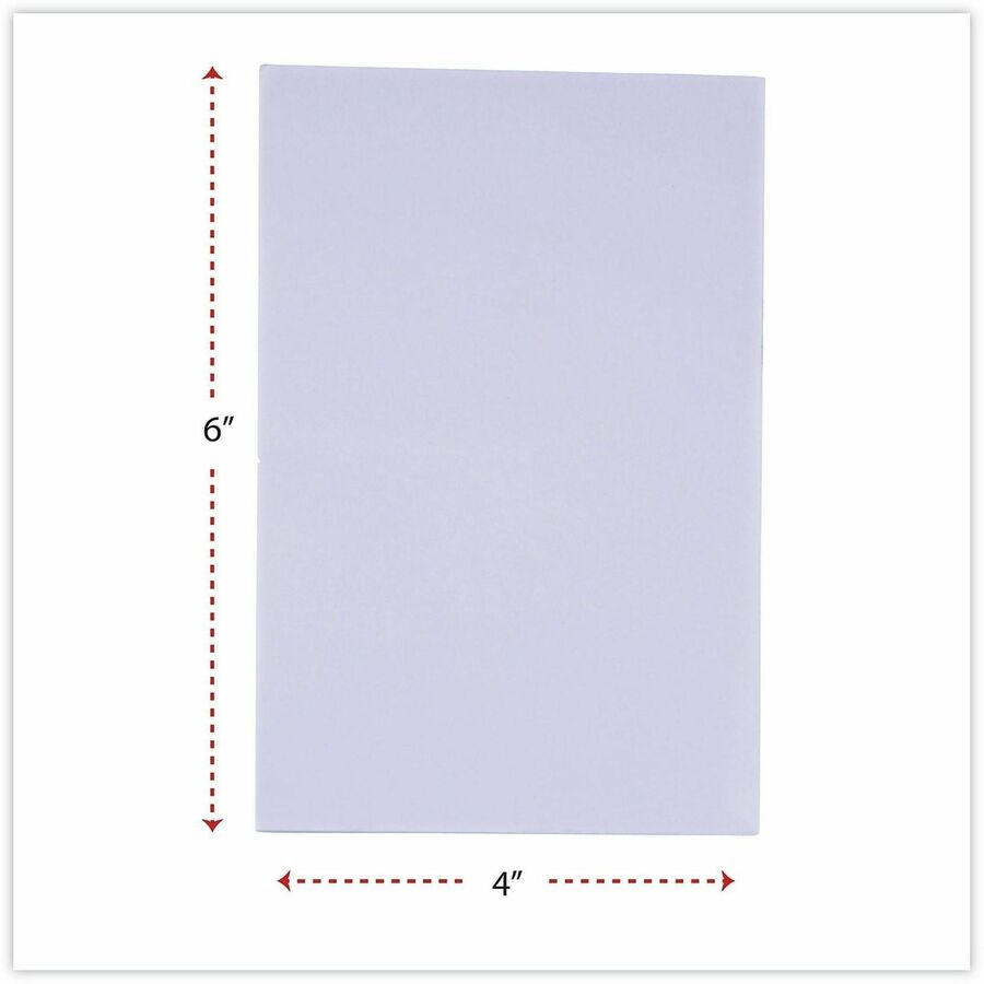 1 Subject(s) - 100 Sheets - 200 Pages - Plain - Glued - 16 lb Basis Weight - 4" x 6" Sheet Size - 6" Height x 4" Width - Plain White Paper - 120 / Carton