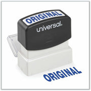 Message Stamp - ORIGINAL - 1.69" Impression Width - Blue - ABS Plastic - Recycled - 1 Each - TAA Compliant