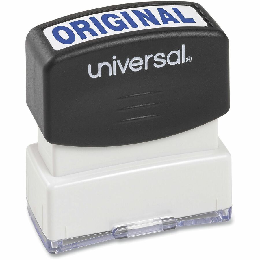 Message Stamp - ORIGINAL - 1.69" Impression Width - Blue - ABS Plastic - Recycled - 1 Each - TAA Compliant