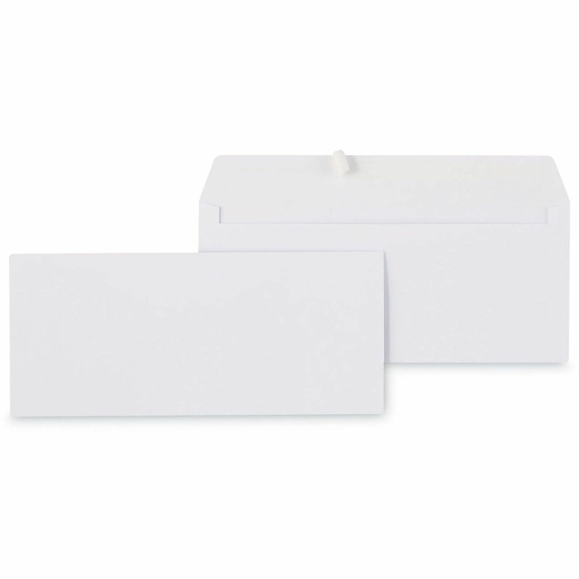 Universal Envelope - Business - #10 - 9 1/2" Width x 4 1/8" Length - 24 lb - Self Adhesive - White - Paper Stock - 100 / Box